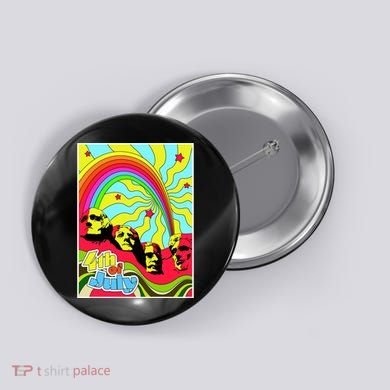 Mount Rushmore 4th of July Abstract Button