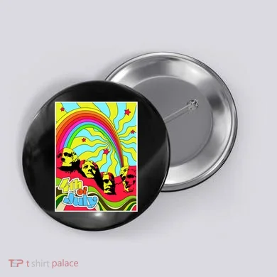 Mount Rushmore 4th of July Abstract Button