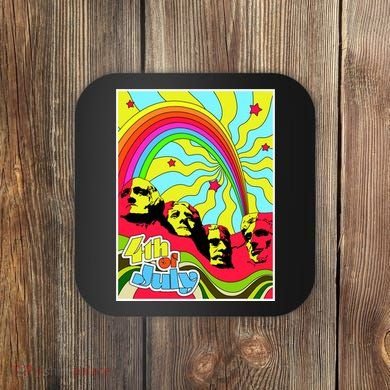Mount Rushmore 4th of July Abstract Coaster