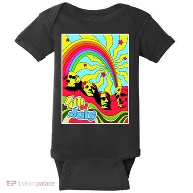 Mount Rushmore 4th of July Abstract Baby Bodysuit