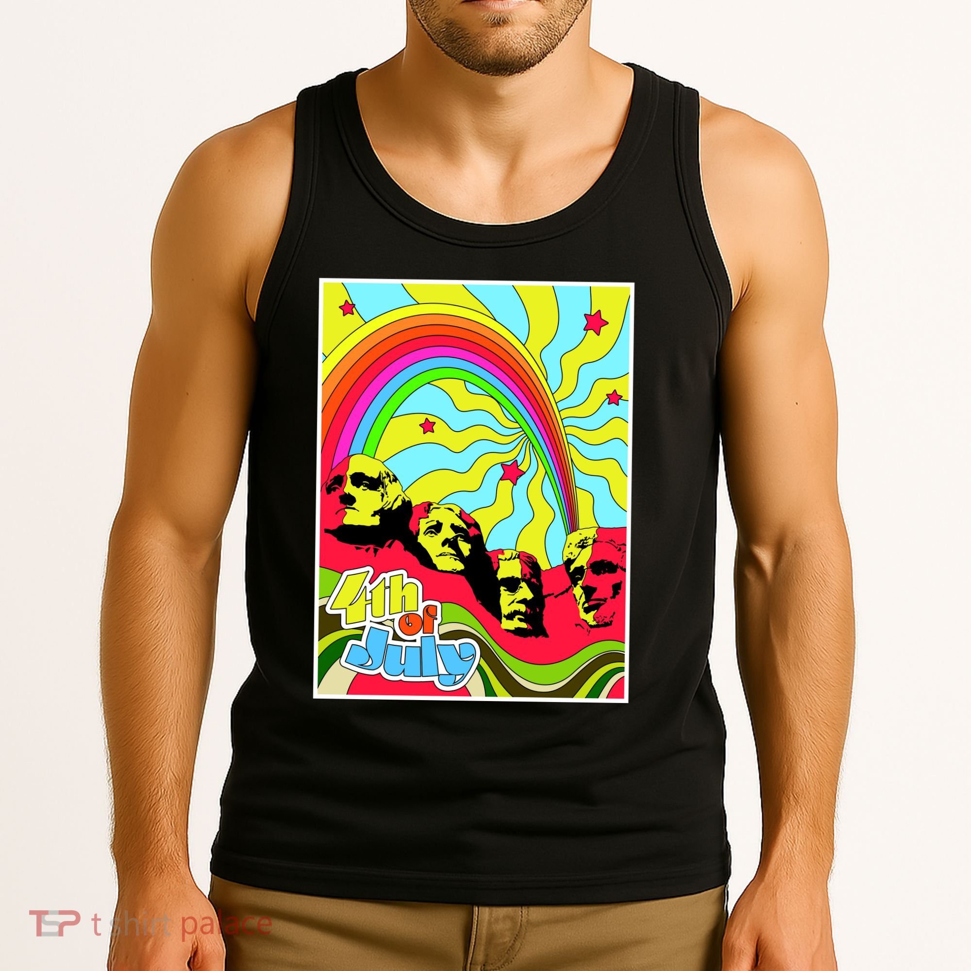 Mount Rushmore 4th of July Abstract Tank Top