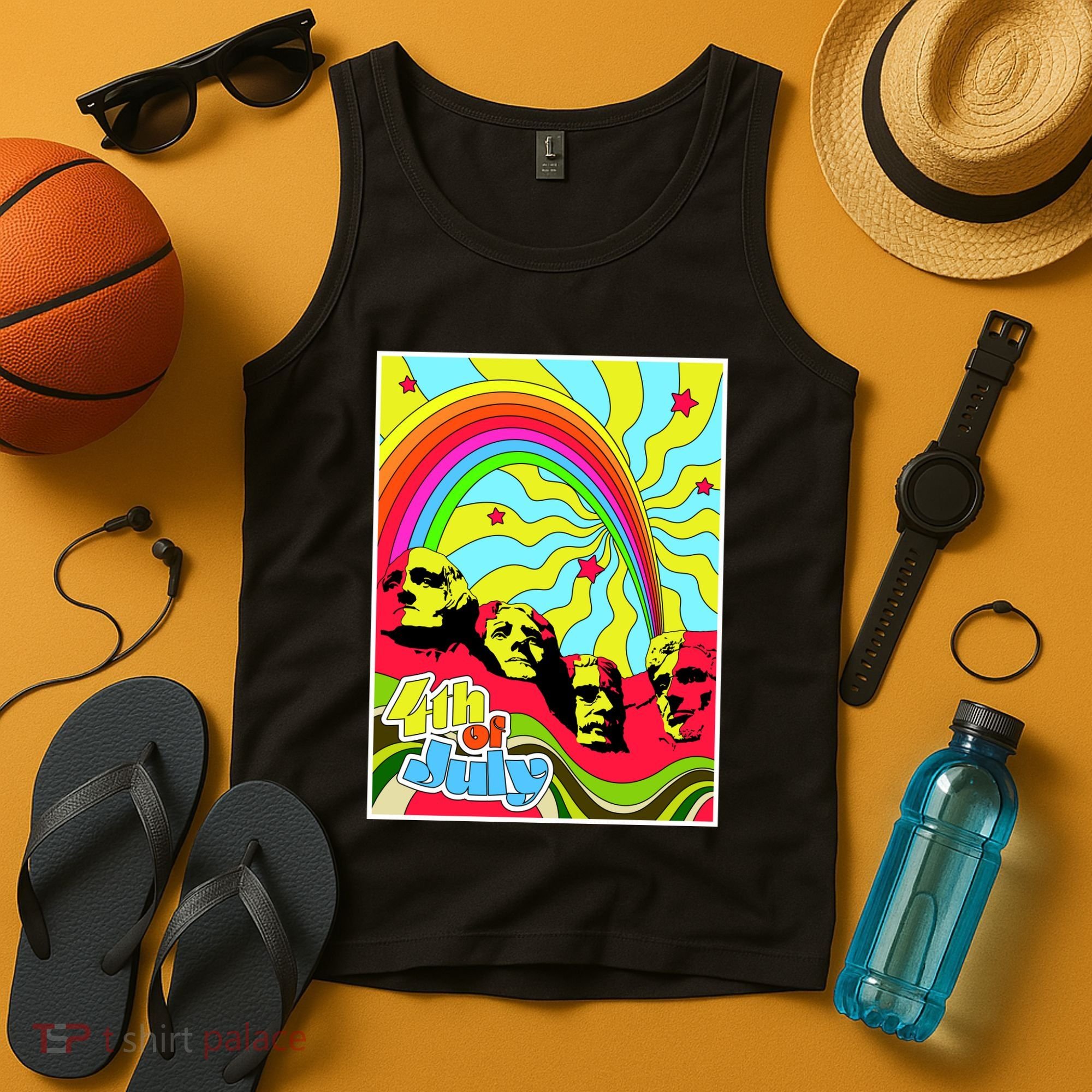 Mount Rushmore 4th of July Abstract Tank Top