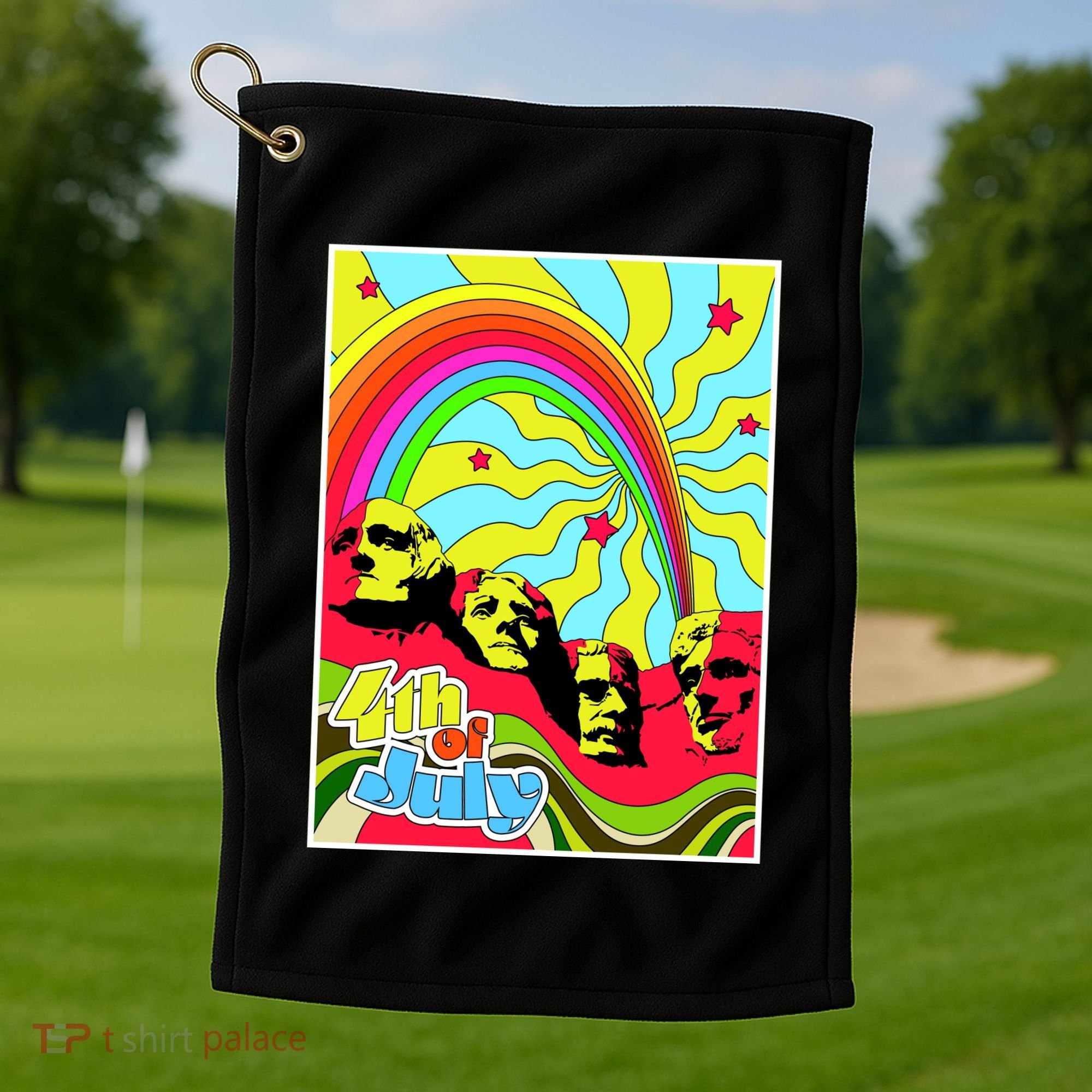 Mount Rushmore 4th of July Abstract Golf Towel