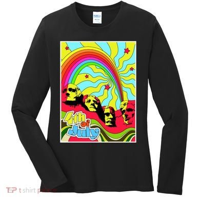 Mount Rushmore 4th of July Abstract Women's Long Sleeve Shirt