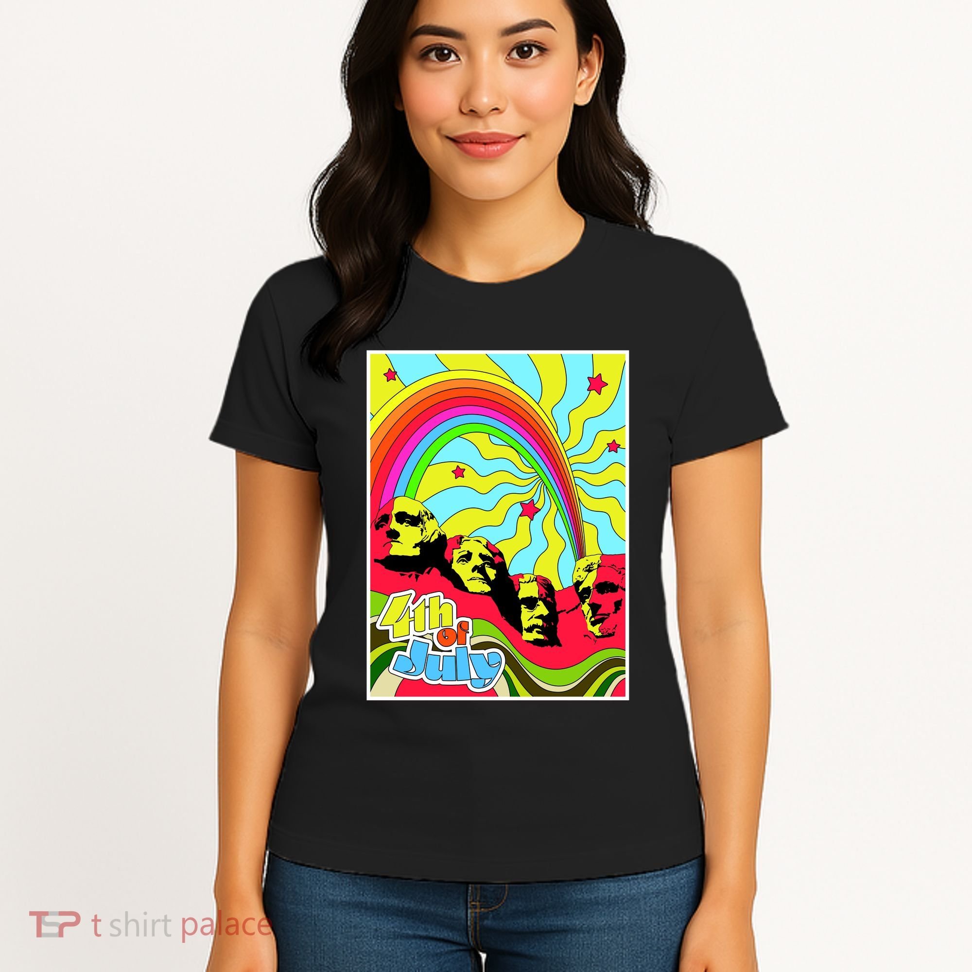 Mount Rushmore 4th of July Abstract Women's T-Shirt