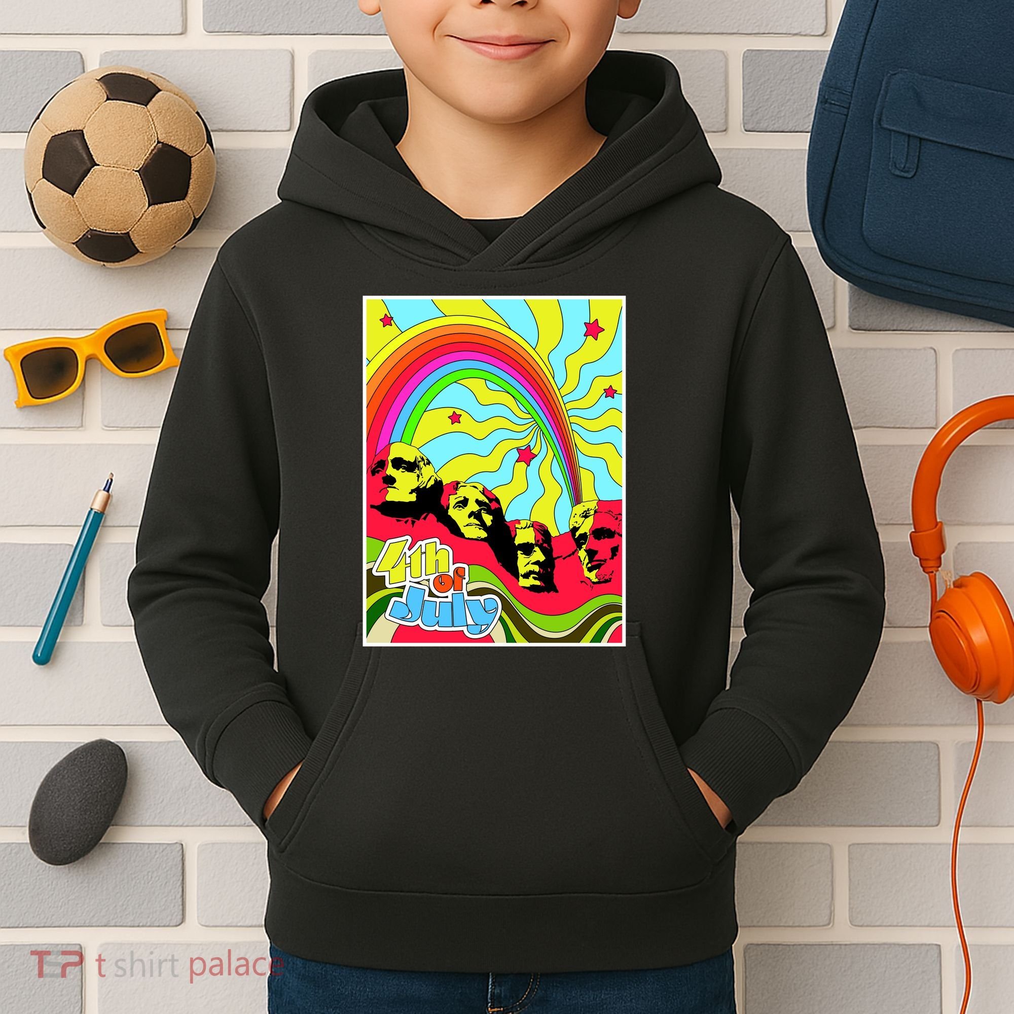 Mount Rushmore 4th of July Abstract Kids Hoodie