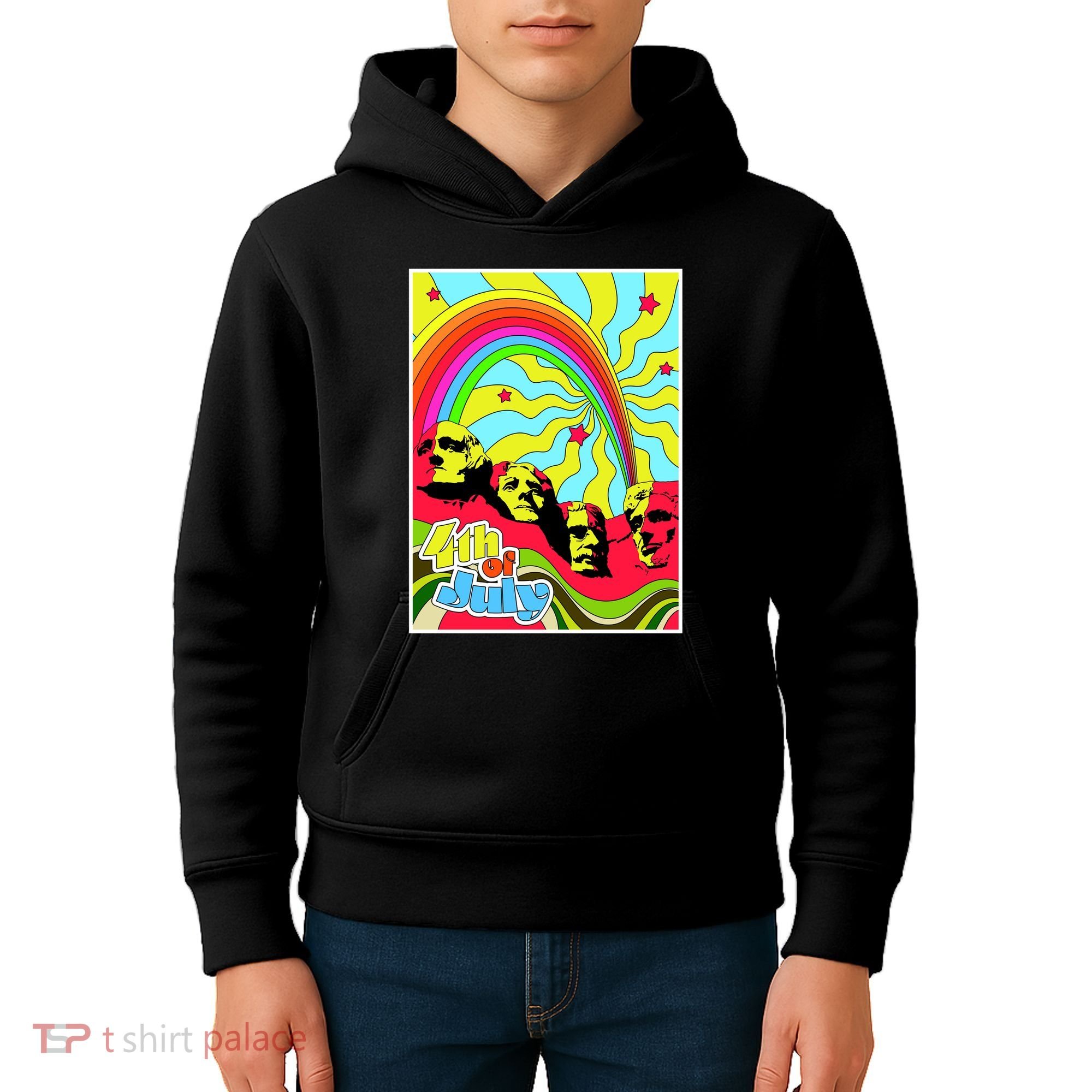 Mount Rushmore 4th of July Abstract Kids Hoodie