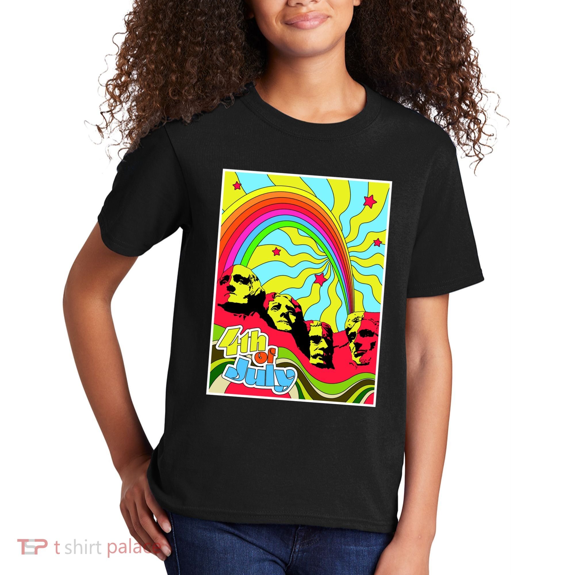 Mount Rushmore 4th of July Abstract Kids T-Shirt