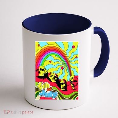 Mount Rushmore 4th of July Abstract Coffee Mug back