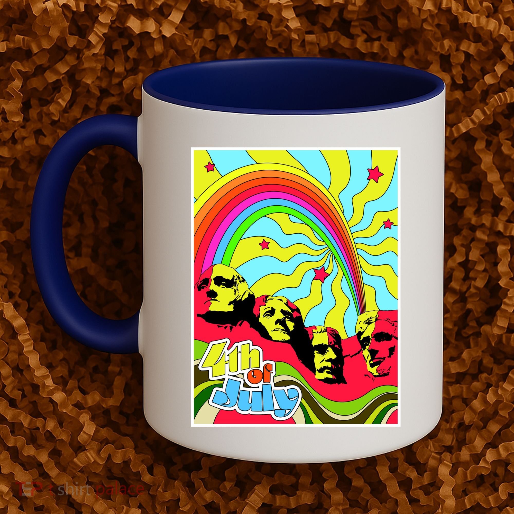 Mount Rushmore 4th of July Abstract Coffee Mug