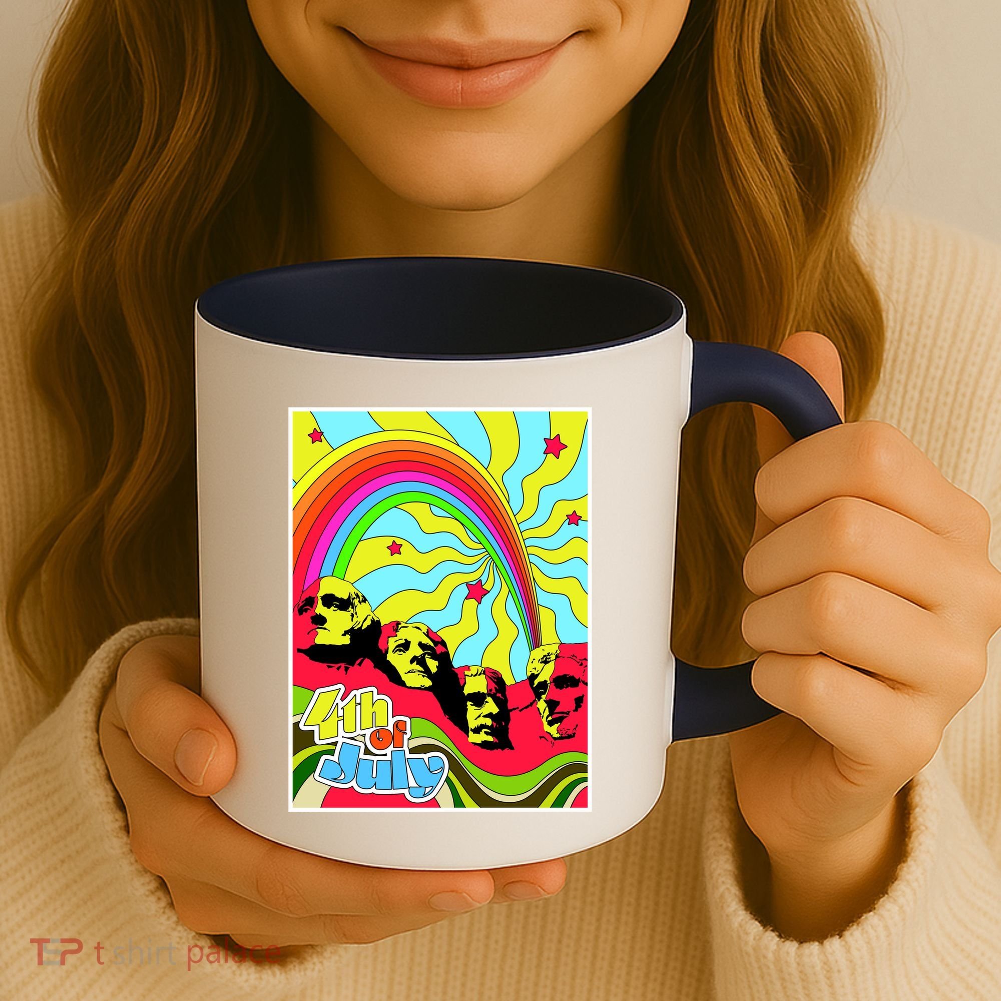 Mount Rushmore 4th of July Abstract Coffee Mug
