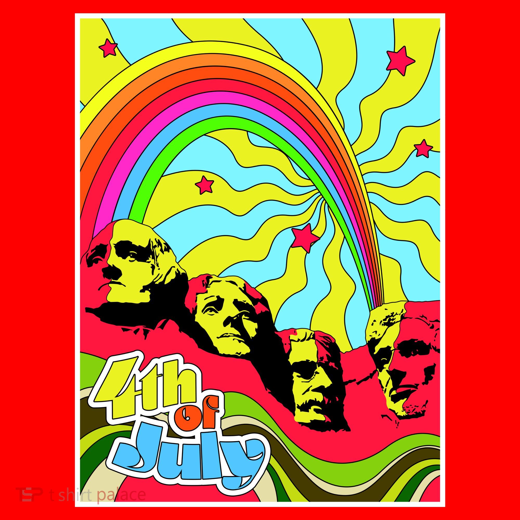 Mount Rushmore 4th of July Abstract Santa Hat