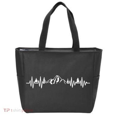 Mountain Heartbeat Pulse Tote Bag