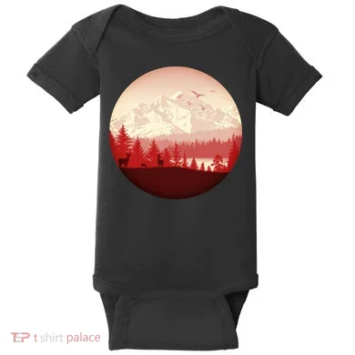Mountain Wilderness Wildlife Baby Bodysuit