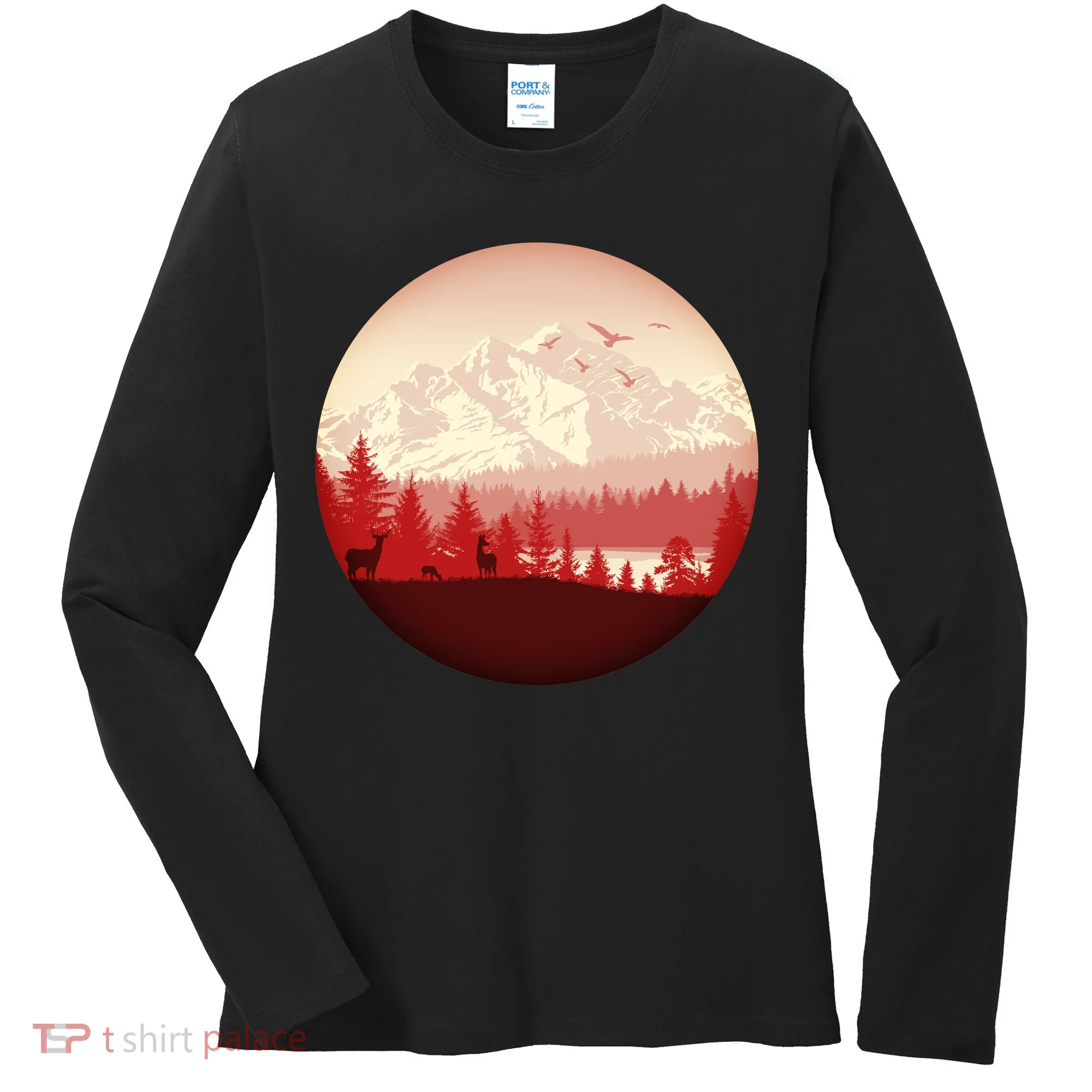 Mountain Wilderness Wildlife Women's Long Sleeve Shirt