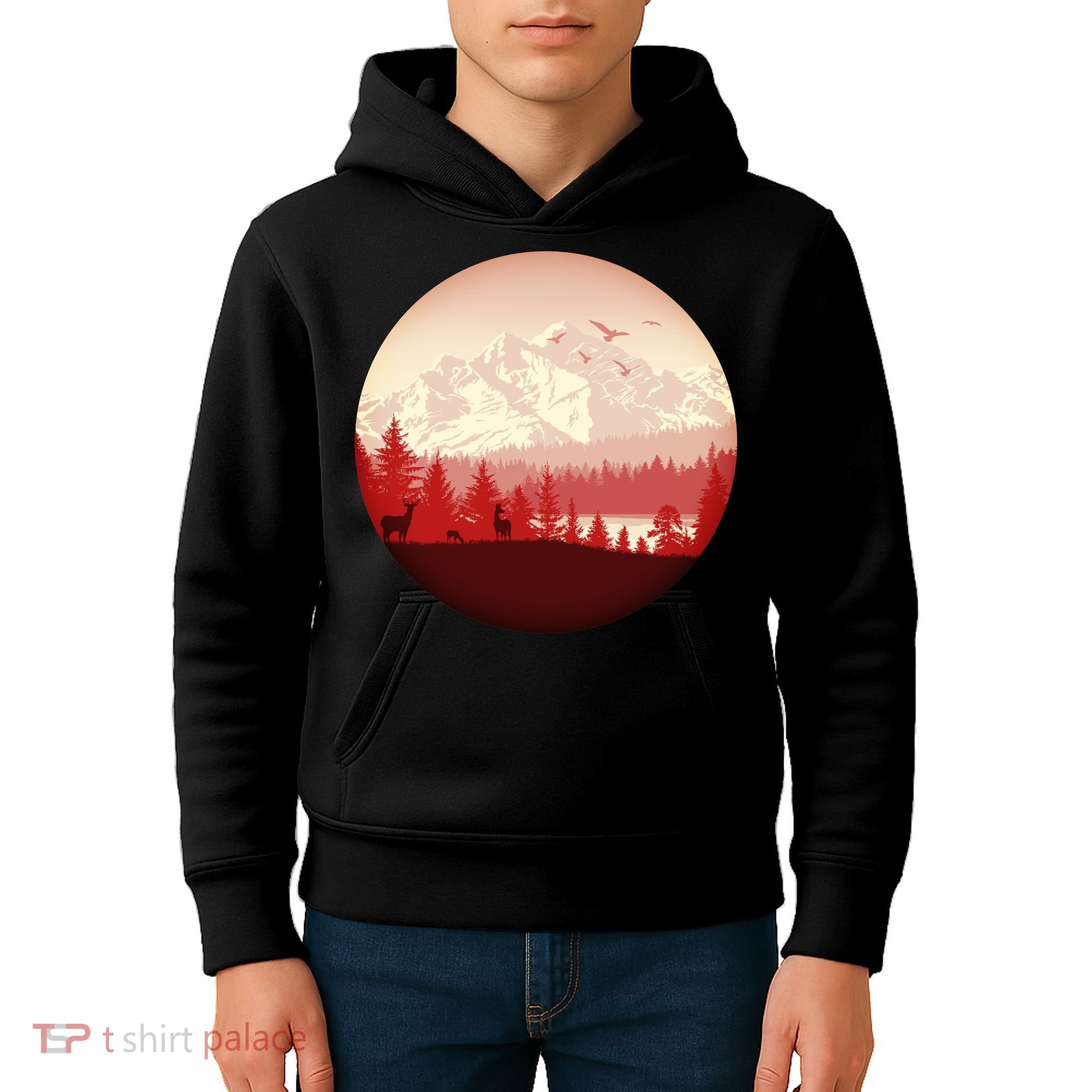 Mountain Wilderness Wildlife Kids Hoodie