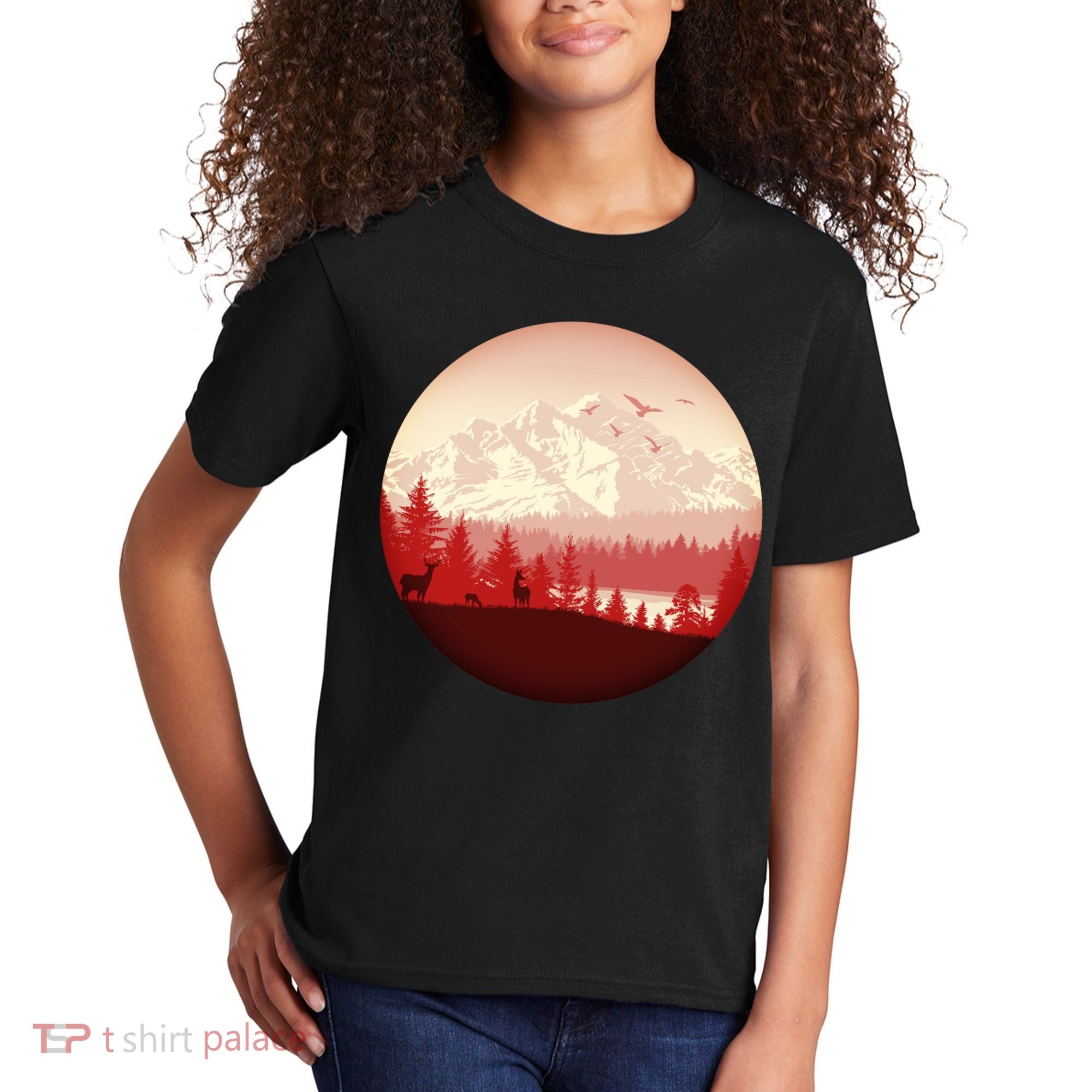 Mountain Wilderness Wildlife Kids T-Shirt