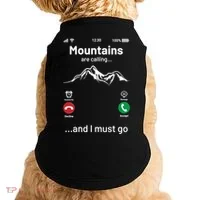 Mountains Are Calling Funny Nature Design Doggie Tank thumb 0
