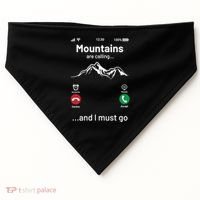 Mountains Are Calling Funny Nature Design USA-Made Doggie Bandana thumb 0