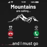 Mountains Are Calling Funny Nature Design Bucket Hat thumb 4