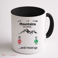 Mountains Are Calling Funny Nature Design Coffee Mug thumb 1