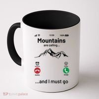 Mountains Are Calling Funny Nature Design Coffee Mug thumb 0