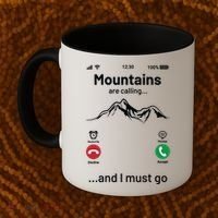 Mountains Are Calling Funny Nature Design Coffee Mug thumb 2