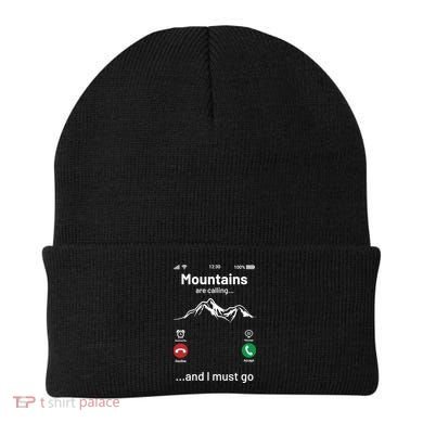 Mountains Are Calling Funny Nature Design Beanie