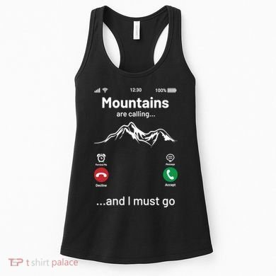 Mountains Are Calling Funny Nature Design Women's Tank Top