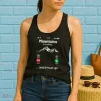 Mountains Are Calling Funny Nature Design Women's Tank Top thumb 2