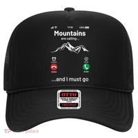 Mountains Are Calling Funny Nature Design Hat thumb 0