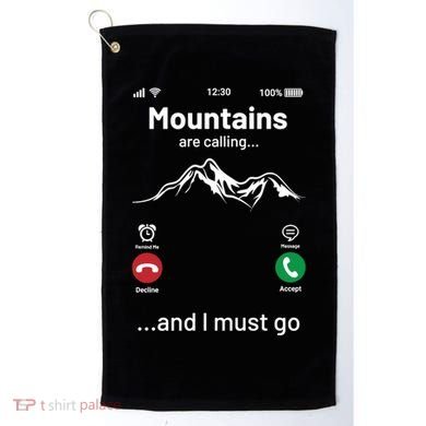 Mountains Are Calling Funny Nature Design Golf Towel