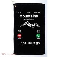 Mountains Are Calling Funny Nature Design Golf Towel thumb 0