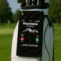 Mountains Are Calling Funny Nature Design Golf Towel thumb 2
