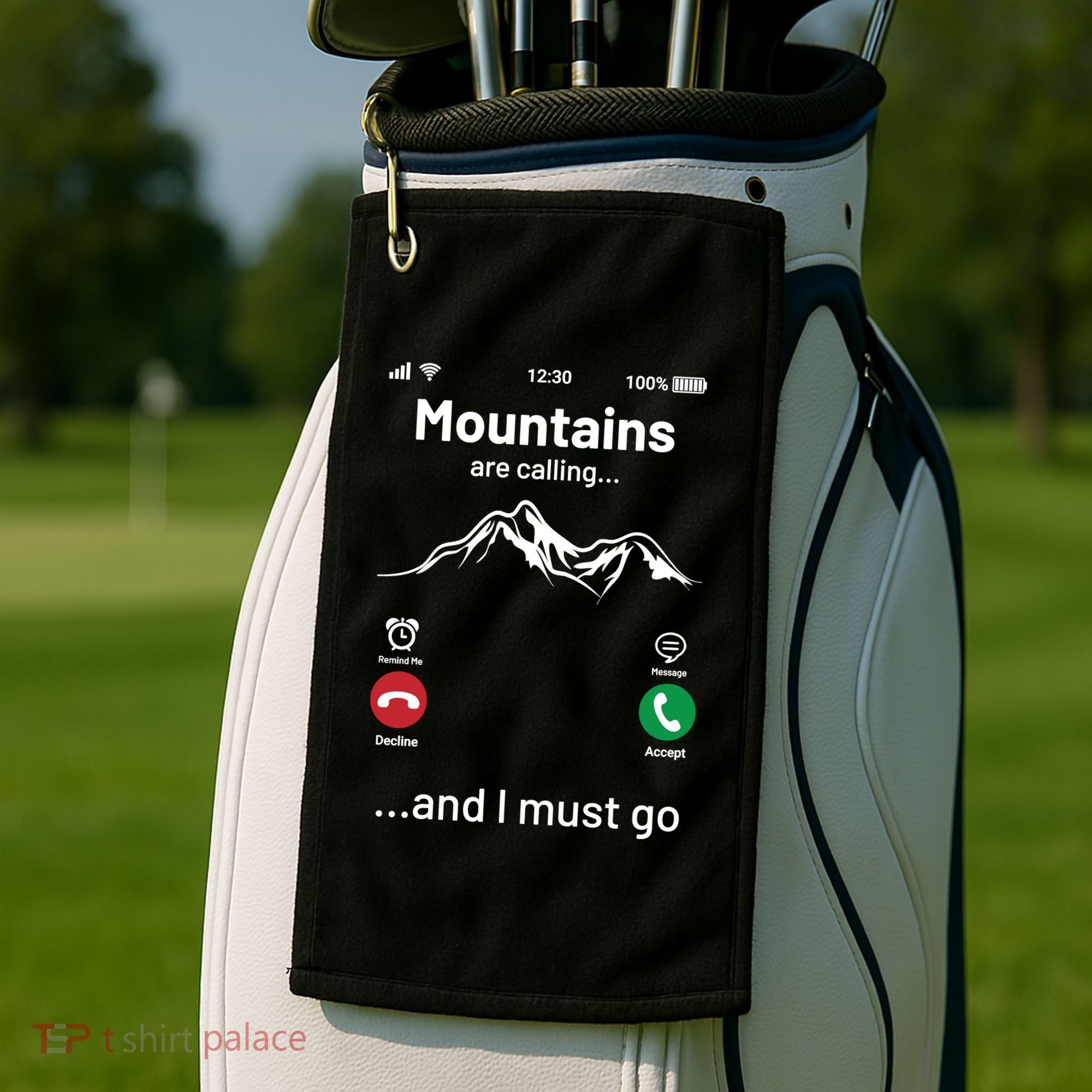Mountains Are Calling Funny Nature Design Golf Towel