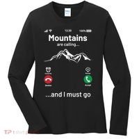 Mountains Are Calling Funny Nature Design Women's Long Sleeve Shirt thumb 0