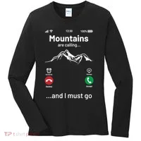 Mountains Are Calling Funny Nature Design Women's Long Sleeve Shirt thumb 0