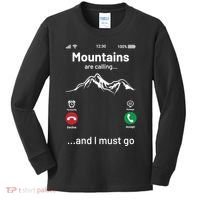 Mountains Are Calling Funny Nature Design Kids Long Sleeve Shirt thumb 0