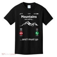 Mountains Are Calling Funny Nature Design Kids T-Shirt thumb 0