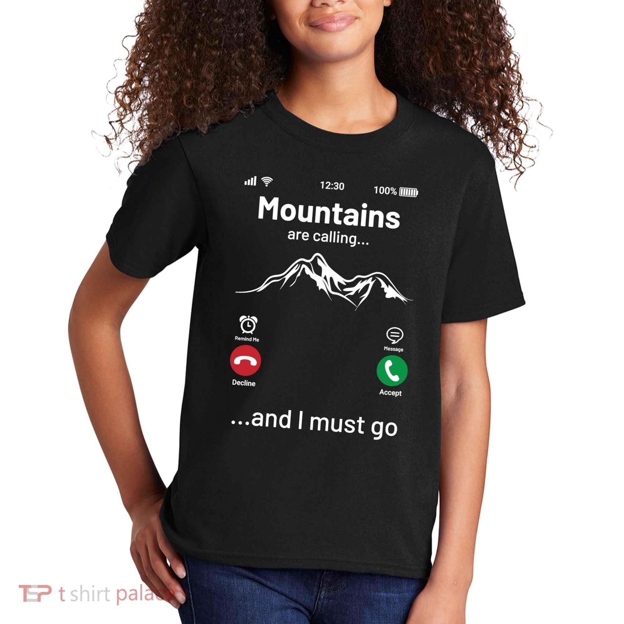 Mountains Are Calling Funny Nature Design Kids T-Shirt