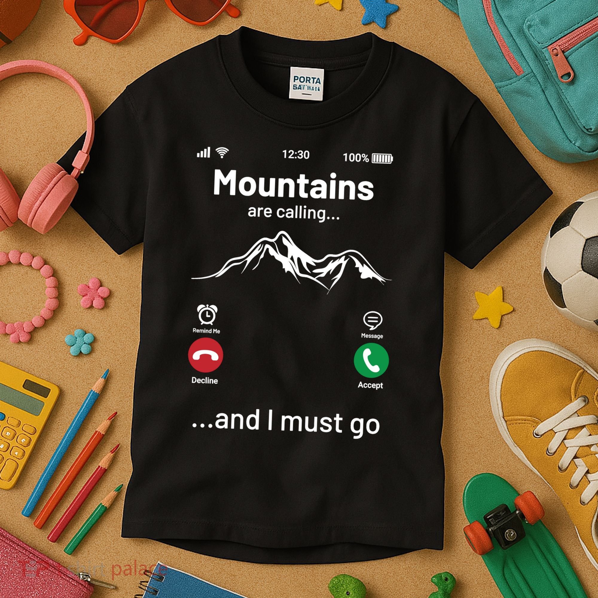 Mountains Are Calling Funny Nature Design Kids T-Shirt