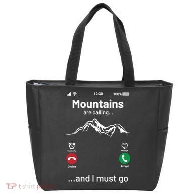 Mountains Are Calling Funny Nature Design Tote Bag