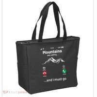 Mountains Are Calling Funny Nature Design Tote Bag thumb 2