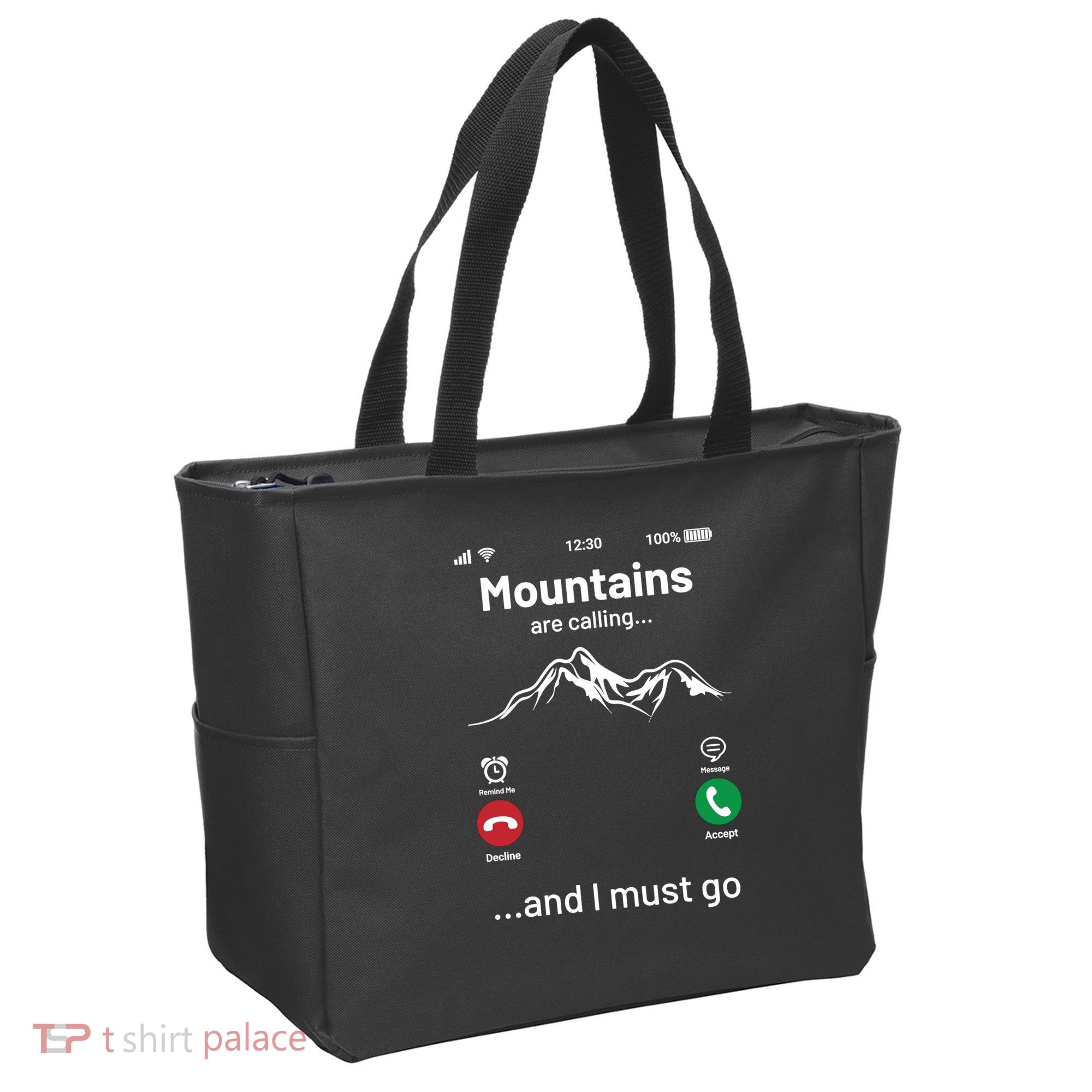 Mountains Are Calling Funny Nature Design Tote Bag