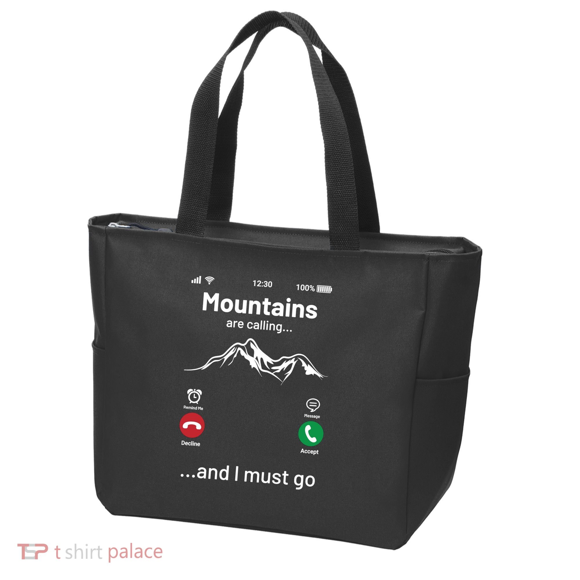 Mountains Are Calling Funny Nature Design Tote Bag