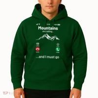 Mountains Are Calling Funny Nature Design Hoodie thumb 2
