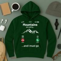 Mountains Are Calling Funny Nature Design Hoodie thumb 3