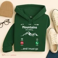 Mountains Are Calling Funny Nature Design Hoodie thumb 4