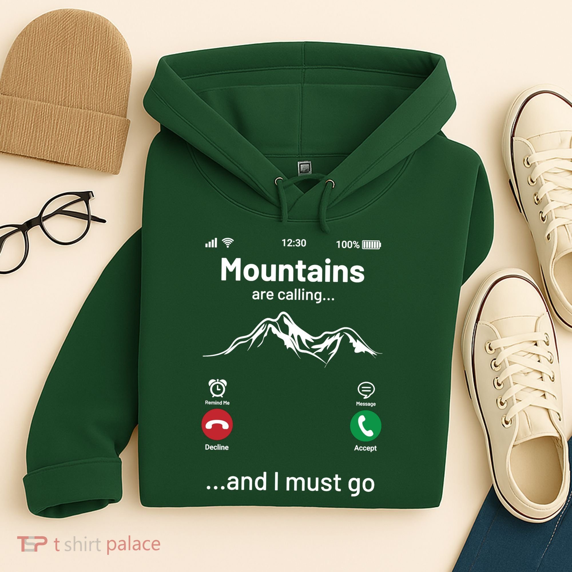 Mountains Are Calling Funny Nature Design Hoodie