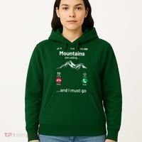 Mountains Are Calling Funny Nature Design Hoodie thumb 5